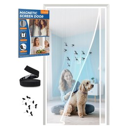 CANLENE Magnetic Screen Door Left Right Side Opening Polyethylene Terephthalate Mesh Greater Than Fiberglass and Polyester Easy Install