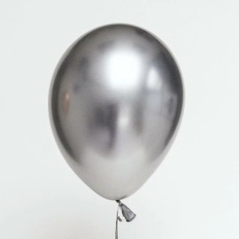 Unbranded 50 Metallic Balloons 15.7 Inches Metal Chrome Shiny Latex Birthday Wedding Party - Silver
