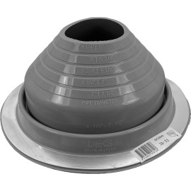 DEKS #5 (4-1/4" - 7-1/2") GRAY Round HIGH TEMP Silicone Flexible Pipe Flashing