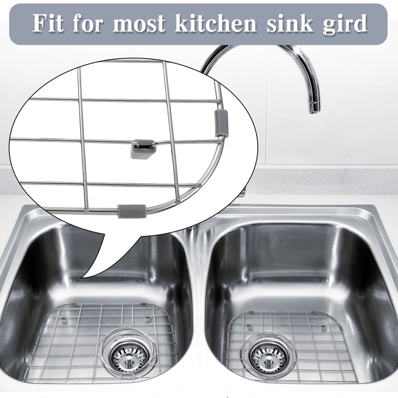 Romooa 40 Pieces Hard Rubber Feet for Sink Grid Sink