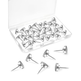 eZAKKA Push Pins, 30 Pcs Metal Thumb Tacks for Cork Board Wall Pins for Photo Hanging, Feature Wall, Travel Map, Bulletin Board, Office or Home, Silver