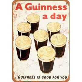 RetroRust 7 x 10 METAL SIGN - 1934 Guinness a Day is Good For You - Vintage Rusty Look