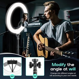 Dimmable 10 Inch LED Ring Light With Adjustable Tripod, Ring Selfie Light With Phone Holder, USB Powered, Great For Live Streaming And Photography, Makeup Cellphone Smartphone