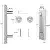 ZEKOO 12'' Sliding Barn Door Handle Hardware Two-Side Design Brushed