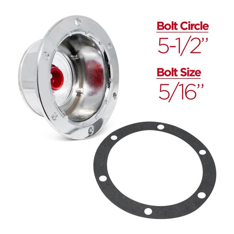 Pro Trucking Products Pair of Chromed Six Hole Hubcaps with