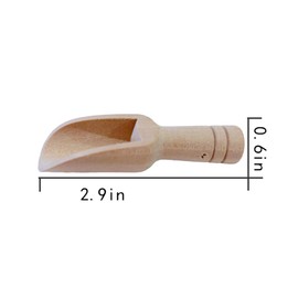 WELANGBN 2pcs Mini Wooden Spoons，Mini Bamboo Spoons for Bath Salts, tea scoop, Washing Powder spoon，wooden candy spoon, 2.9*0.6 inch