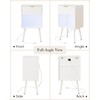 ASACESCU White Fluted Nightstand with Charging Station, Modern Bedside Table