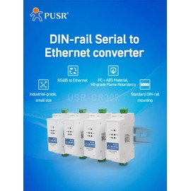 PUSR DR302 Modbus Gateway with Modbus RTU to Modbus TCP RS485 to Ethernet Converter