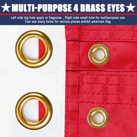 4 Brass Grommets American Flag 3x5 Ft, Made in USA Multipurpose US Flag, Embroidered Stars, Sewn Stripes, Outdoor Heavy Duty Standard USA Flag, Bedroom, Room, Indoor Hanging American Flag For Wall