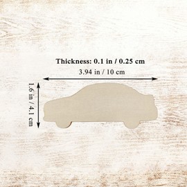 Creaides 20pcs Car Wood Crafts Cutouts Blank Wooden Car Slices Embellishments Wood Unfinished Wood Ornaments for DIY Projects Home Decoration