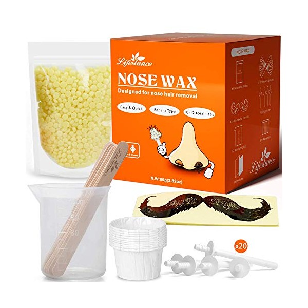 Lifestance Nose Wax Kit- Nose Waxing Kit for Men with 80g Nose Wax-Quick,Easy,Painless Nose Hair Wax Kit (15-20 Times Usage )