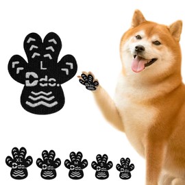 Ddomijoy Dog Anti-Slip Pad, Paw Protection, Dog Soles, Protector, Anti-Slip, Foot Sticker Stickers, Black, Set of 12 (48 Pieces), Elderly Dogs, Nursing Assistance, Prevents Scratches, Reinforces Weak Legs, Pet Shoes, Socks, Alternative [L]