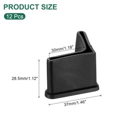 sourcing map 12 Pcs 1.18" x 1.18" Rubber Foot Pads Covers, L Shaped Furniture Angle Pads Leg Caps End Covers Floor Protector Anti-Slip Angle Iron for Shelving, Black