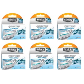 Schick Quattro Titanium Razor Blade Refills for Men - 24 Cartridges