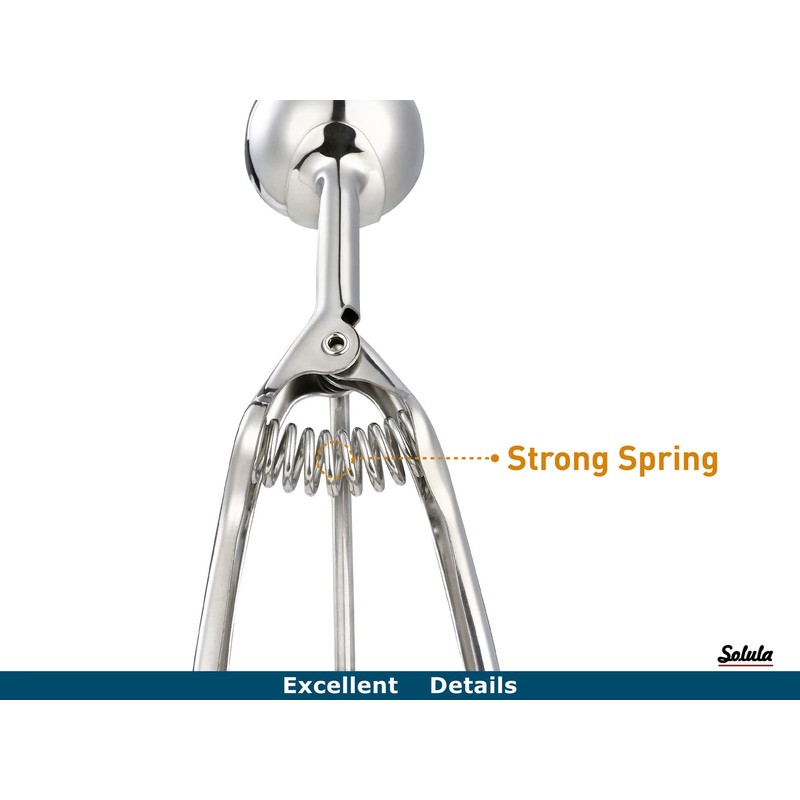 Solula 18/8 Stainless Steel Large Ice Cream Scoop Disher Melon