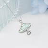 TYSO Mushroom Necklace 925 Sterling Silver Opal Mushroom Necklace Jewelry