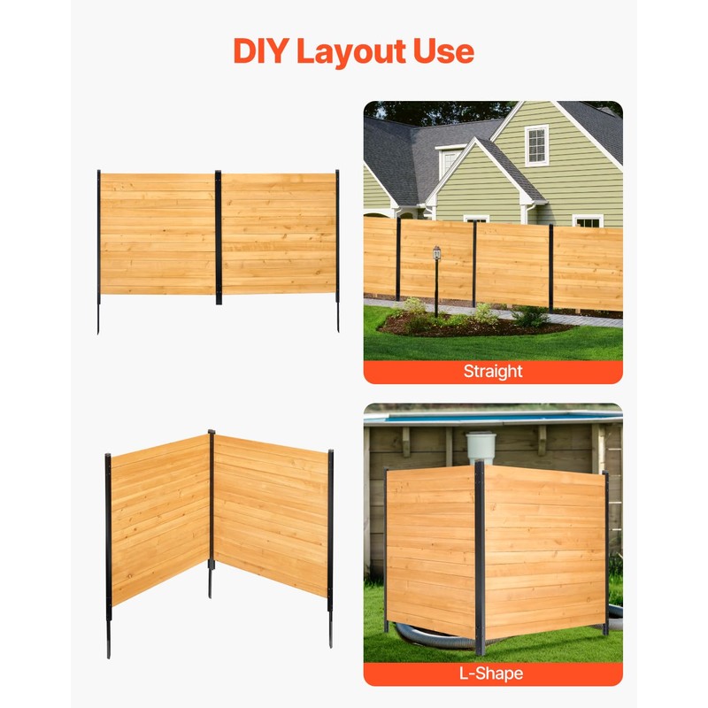 VEVOR Wood Privacy Fence, 38" W x 42" L, 2
