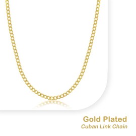 Y'all Sterling Silver Gold Plated Cuban Chain for Men and Women 5.5mm Italian Made Necklace, 16.0"