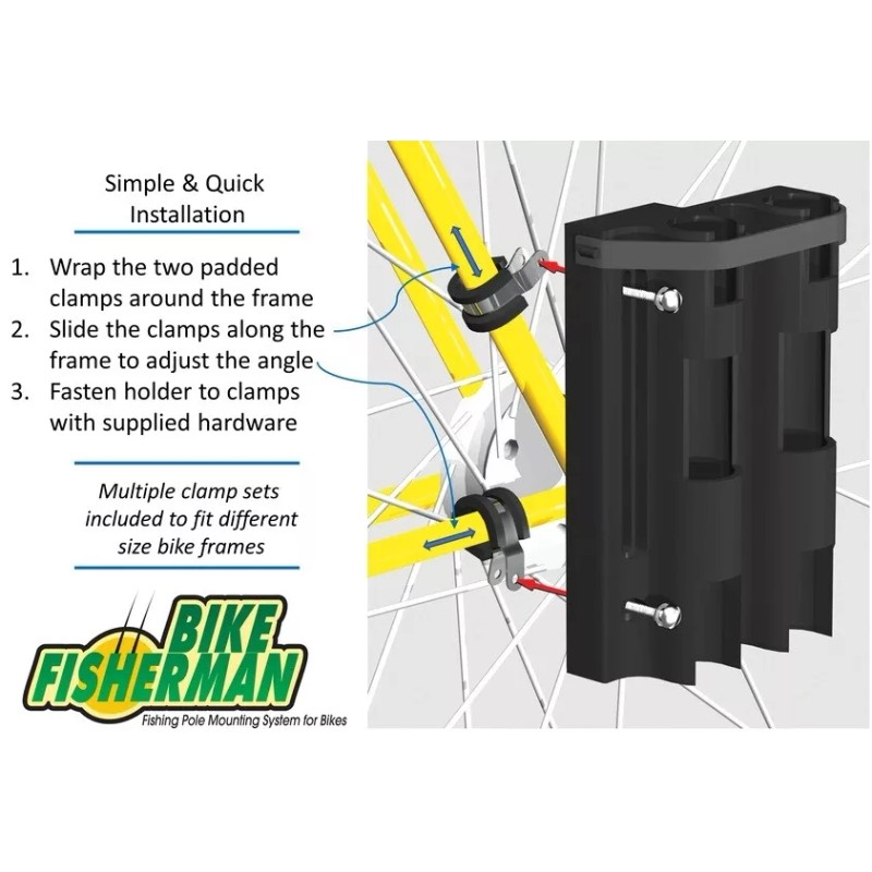 BIKE FISHERMAN - Bike Fishing Rod Holder - Holds 2