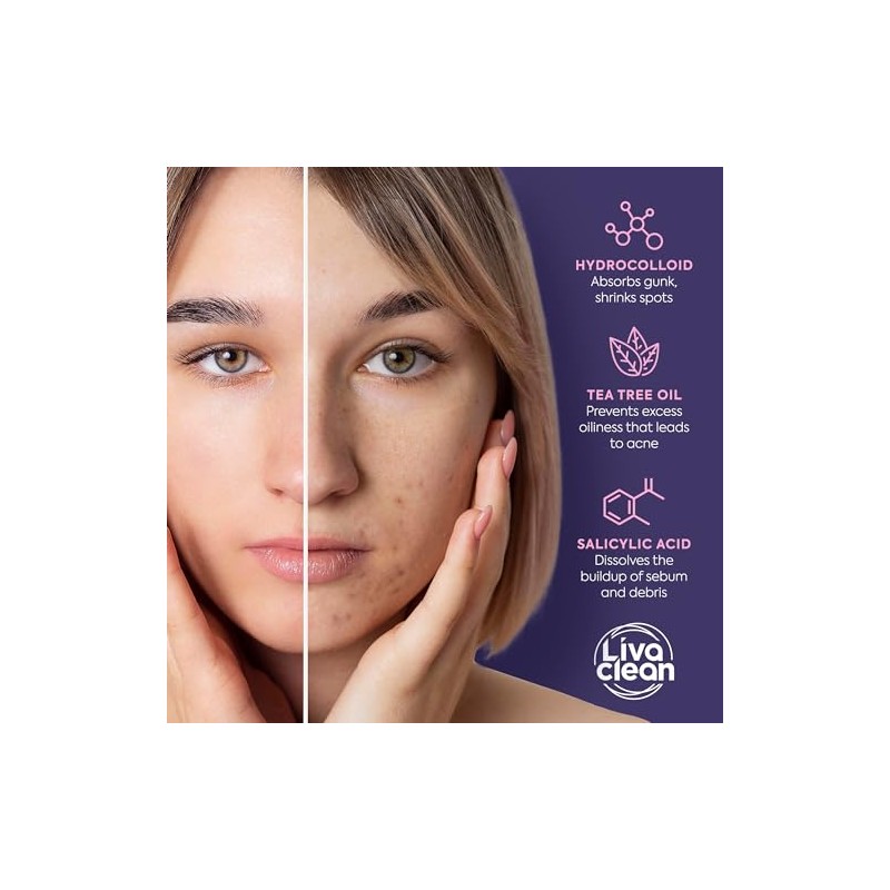 Parches Estrella para Granos en el Rostro Livaclean con Hidrocoloide,
