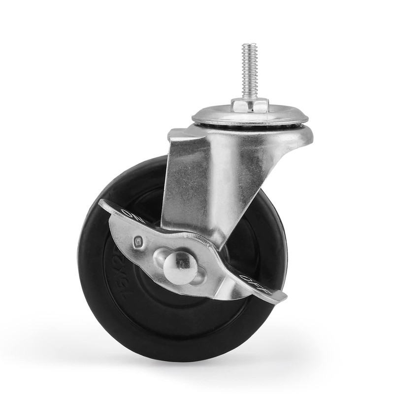 Wire Shelving Casters,3" Diameter,Set of 4,Caster Roller Wheels for Shelving