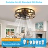 Depuley Flush Mount Ceiling Fan: 20" Caged Ceiling Fans with