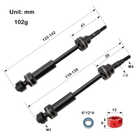 MEUS RACING Steel Front Rear Drive Shaft CVD Driveshaft Kit ONLY for Traxxas New Slash/Hoss/Jato/Rustler/Stampede 4X4 with 9080 Extreme Heavy Duty Upgrade Kit (for New 4x4)