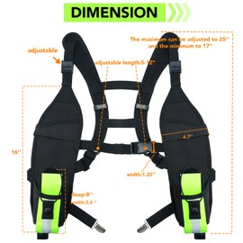 KUNN Universal Double Radio Shoulder Harness Holster with Reflective Pocket,Two Way Radio Holder for Motorola,Baofeng, no Chest Strap Walkie Talkie Holder for SAR,Police