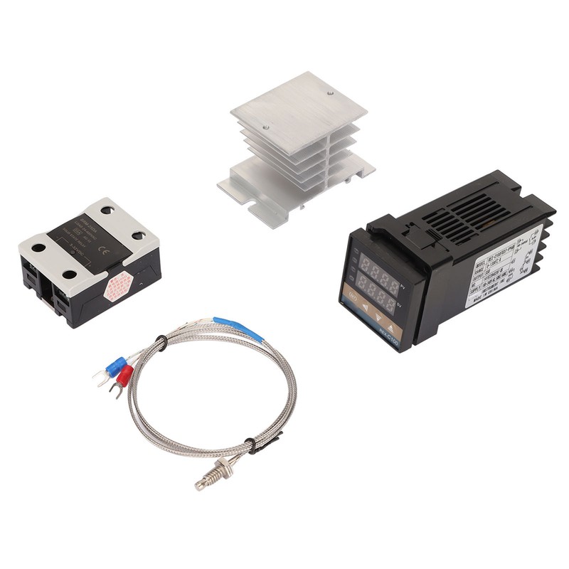 PID Temperature Controller Set K Type Thermocouple Heat Sink Relay