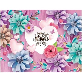 YYNXSY 8X6FT Mother's Day Backdrop for Photoshoot Happy Mothers Day Photography Background Light Purple Flower Party Backdrops YY-5518