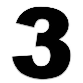 8 Inch Large House Numbers, Black Modern Home Address Signage for Outside, Wide Style & Never Rust, Number 3