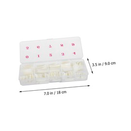 Healvian 500pcs French Manicure Fake Nail Tips Coffin Nails Full Cover Nail Art Stamp Kit Natural Colors Set for Salon Home