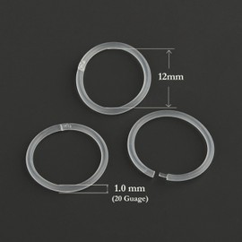 Melimarry 20 Gauge Anti-Allergy Unisex Plastic Hoop Ear Retainers, Clear Nose Rings, With Buckle, For Sensitive Ears & Skin (50 pcs)