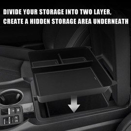 Muslogy Center Console Organizer Compatible with Honda Pilot 2023 2024 2025, 2024 Ridgeline/Passport Center Console Storage Box Divider Inserts Interior Accessories ABS Material(Gray)