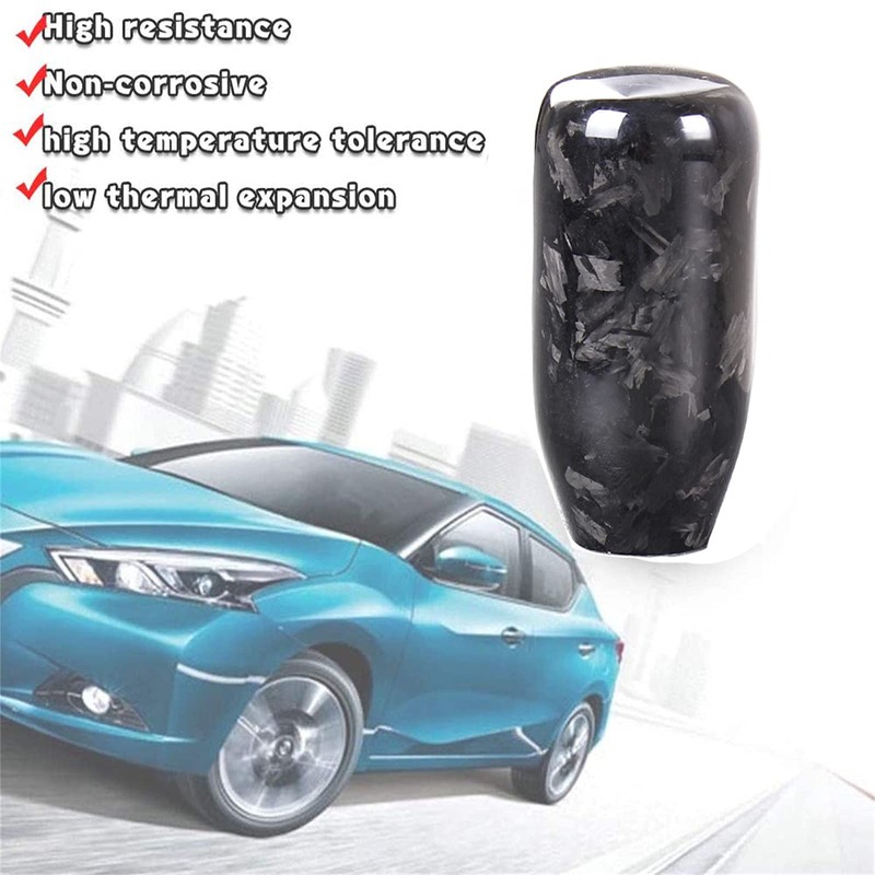 muge racing Gear Shift Knob,Universal Carbon Fiber Forged Pattern Car