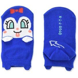 Fukusuke Anpanman 6 Characters Convertible Sole Crew Length Socks, 1 Pair Set, Kids, blue