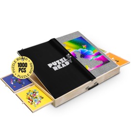 Puzzle Board Tilting with Drawers & Cover Mat - 1000 Pieces Wooden Jigsaw Puzzle Table - 24”x30” Portable Puzzle Board - 3 Tilting Angles & Felt Working Surface - Puzzle Ready