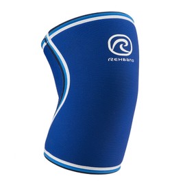 Rehband Rx Original Knee Support, 1 Piece or 1 Pair, Knee Support 7 mm, Fitness Knee Sleeve, Colour: Blue, Size: XL