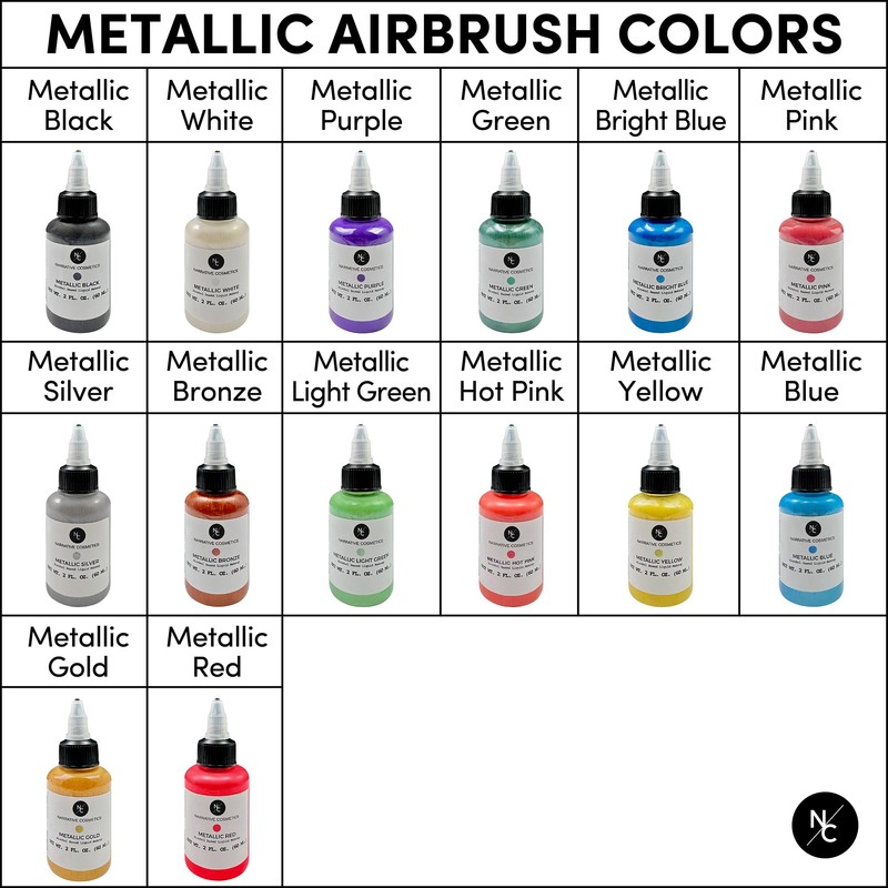 Narrative Cosmetics Metallic Alcohol Airbrush Paints - 2 fl oz,