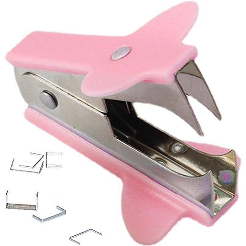 Pink Stapler Removal Tool, Staple Puller, Modern Plastic Stapler Remover