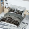 BNREDA Motocross duvet cover 135x200,Soft Comfort Microfibre motocross bedding set,with