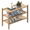 ROMGUAR CRAFT (Thick Bamboo Shoe Rack for Entryway, 3-Tier Free
