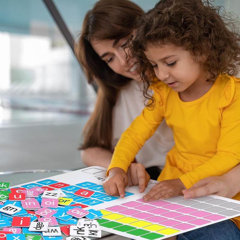 Phonics Magnetic Letter Tiles Set Spelling Reading Games Board Manipulative