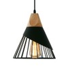 Mxsaoud Black Pendant Lights Kitchen Island,Black Pendant Light,Adjustable Wood Hanging