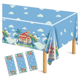 UKKJOM 3 Pack Blue Dog Birthday Party Supplies, Blue Party Decorations Tablecloth for Kid,Boys and Girls Happy Birthday Decor Table Cover