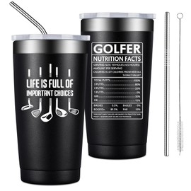 BIRGILT Golf Gifts for Men - Fathers Day Golf Gifts for Dad, Grandpa - Life is Full of Important Choices Golfer Tumbler 20oz