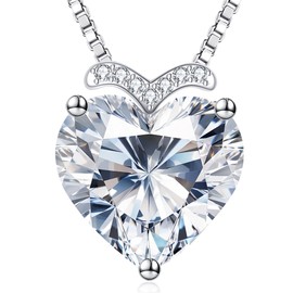 N9NEMUSES Moissanite Necklace for Women, 5 Carat Heart Moissanite I Love You Necklace, Wedding Anniversary Birthday Gifts for Women, Jewelry Gifts for Her Wife Girlfriend Mom