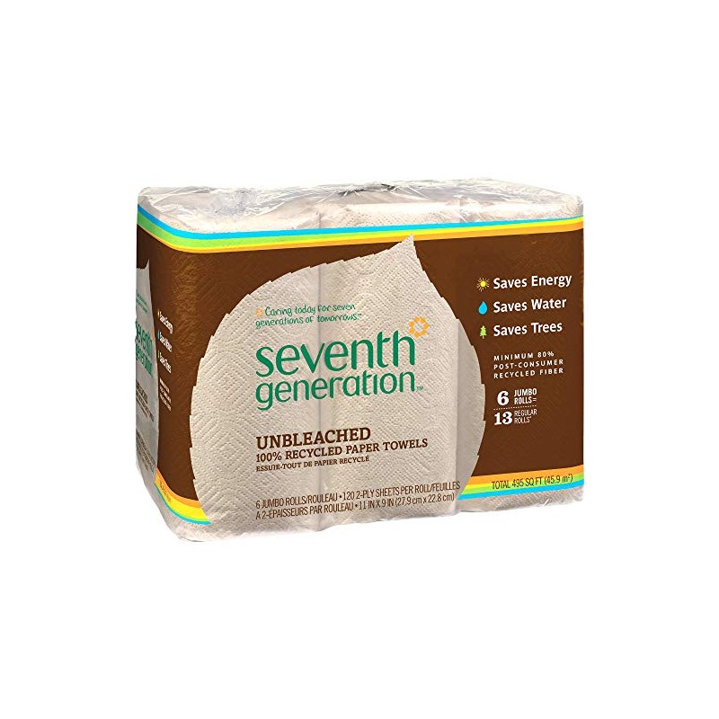 Seventh Generation Unbleached Paper Towel, 6 Count