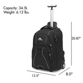 High Sierra High Sierra Freewheel Wheeled Laptop Backpack, Black, One Size