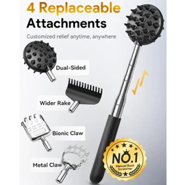 TUKUOS Telescoping Back Scratcher with 5Pcs Detachable Heads, Valentines Day Gifts for Him Men, Larger Scratching Tips, Anniversary Birthday Gifts for Men Women Back Scratcher for Men/Dad/Women/Adults